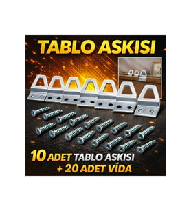10 Adet Kıvrık Model Metal Tablo Kancası  Vidalı Çerçeve & Fotoğraf Askı Aparatı