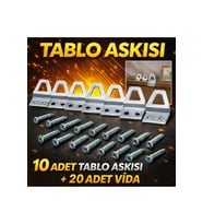 10 Adet Kıvrık Model Metal Tablo Kancası  Vidalı Çerçeve & Fotoğraf Askı Aparatı
