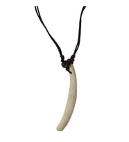 Tibet Tribal Gerçek Diş Kolye 4-5cm Beyaz Renk Boy Ayarlı Kordon