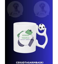 1 Adet Kendin Tasarla Futbol Toplu Kişiye Özel Porselen Kupa Bardak (Düz Beyaz)