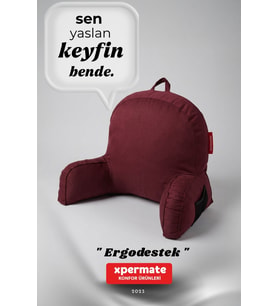 Kolçaklı TV Yastığı Okuma Yastığı Sırt Destek Yastığı Fermuarlı Yastık (Bej)