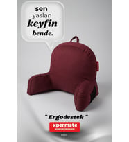 Kolçaklı TV Yastığı Okuma Yastığı Sırt Destek Yastığı Fermuarlı Yastık (Bej)