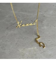 Kişiye Özel Tasarım İsim Sallantılı Harf Model Kolye 925K Gümüş (Gold)