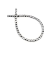 Hematit Doğal Taş Parlak Gümüş Kare Kesim 4x4mm Dizi [AA]