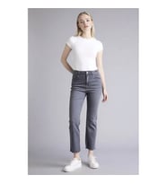 Defacto Crop Flare Fıt Gri Kadın Jean Pantolon G2217AX/NM55