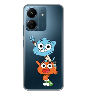 Xiaomi Redmi 13C Uyumlu Gumball & Darwin Tasarımlı Şeffaf Telefon Kılıfı