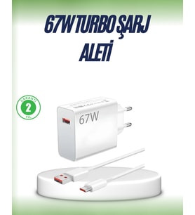 67 Watt Çift Turbo Şarj Adaptörü Reno 4 5 6 Uyumlu