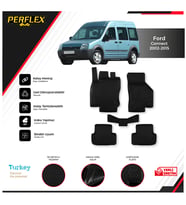 Ford Connect 2002-2015 3D Havuzlu Paspas (Siyah - Beyaz)