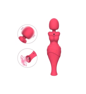 ZIVA Çift Taraflı Klitoris Emiş Güçlü ve Titreşimli Uyarıcı AV Wand Massager
