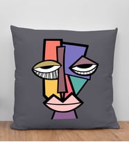 BK Gift Modern Art Tasarımlı Antrasit Kırlent Yastık, Arkadaşa Hediye, Ev Dekorasyonu, Ev Hediyesi-9