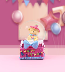 Ayıcıklı Happy Birthday Kar Küre