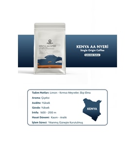 Kenya AA Natural Kahve 250g Çekirdek Kahve Taze Kavrulmuş