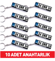 Plaka ve İsminize Özel Anahtarlık 10 Adet