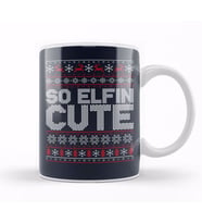 So Elfin Cute Christmas Knit Pattern Kupa Bardak Porselen
