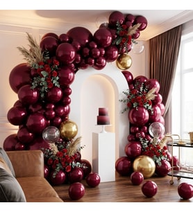 Bordo Renk Lateks Metalik Balon (30 cm) - 100 Adet