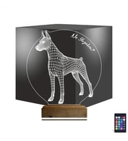 Luvivia Köpek Doberman Kişiye Özel 3D Lamba - Masa Gece Lambası