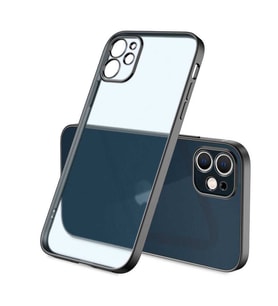 Apple iPhone 12 Kılıf Zore Mat Gbox Renkli Kenar Kılıf (Siyah)