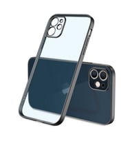 Apple iPhone 12 Kılıf Zore Mat Gbox Renkli Kenar Kılıf (Siyah)