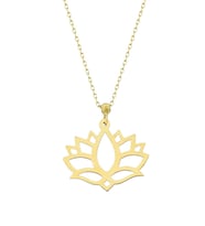 14 Ayar Altın Lotus Çiçeği Kolye 