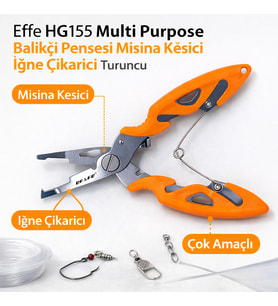 Effe HG155 Multi Purpose Balıkçı Pensesi Misina Kesici İğne Çıkarıcı Turuncu
