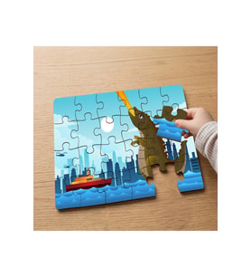 Ateş Saçan Godzilla Tasarımlı 24 Parça Ahşap Çocuk Puzzle