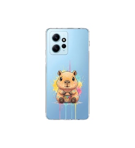 Redmi Note 12 4G ile Uyumlu Splash Kapibara Tasarımlı Şeffaf Silikon Kılıf