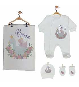 Pia Baby Gl 2203 İsme Özel Battaniyeli Tulum Set