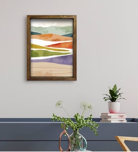 BK Gift Otel Odası Konseptli Doğal Masif Ahşap Çerçeveli Tablo 45x65cm-73