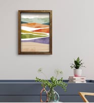 BK Gift Otel Odası Konseptli Doğal Masif Ahşap Çerçeveli Tablo 45x65cm-73