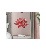 AS TASARIM LAZER ÇİÇEK004 MODEL DUVAR DEKORASYON SÜS KIRMIZI RENK 50 x 50 CM 17 PARÇA
