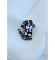 Mini Siyah Beyaz Köpek Broş