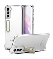 Coverzone Galaxy S21 ?le Uyumlu K?l?f S�per ?effaf Stand Olabilen P�r�zs�z Antishock Emollient Silikon Kapak ?effaf
