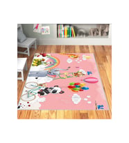Rovigo Home Dijital Baskı Yıkanabilir Kaymaz Taban Çocuk Halısı RVG4054 (Pembe)