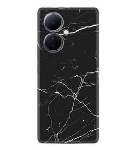 Vivo V29 Lite Kılıf Desenli Silikon Siyah Mermer 1299