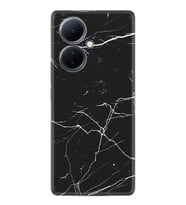 Vivo V29 Lite Kılıf Desenli Silikon Siyah Mermer 1299