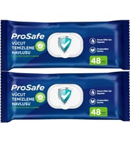 Prosafe Hasta Vücut Temizleme Islak Mendil Havlu 48 Yaprak XL (2 Li Set) Plastik Kapak