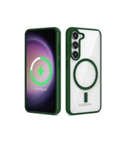 Samsung Galaxy S22 Uyumlu Kılıf M-safe Wireless Şarj Özellikli Silikon Zore Ege Kapak (Açık Yeşil)
