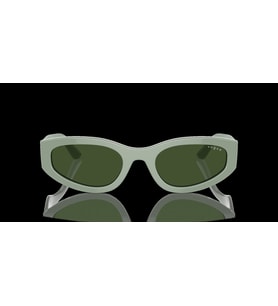 Vogue Unisex Güneş Gözlüğü - Geometrik/İrregüler Açık Yeşil Kemik Çerçeve Koyu Yeşil Cam 0VO5585S