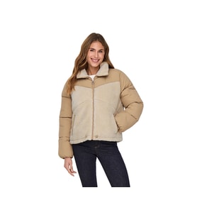 Only OnlsienaTeddy Mix Puffer Kadın Günlük Mont 15322083-BROWN-RICE Krem
