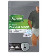Depend Emici Külot Pants Hasta Bezi L - Büyük - Large Erkek (İç Adet 8 Adet) Tekli Pk