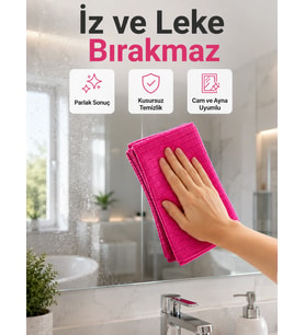Mey İthalat® Yüksek Su Emici Mikrofiber Temizlik Bezi Cam, Mutfak ve Banyo Temizliği