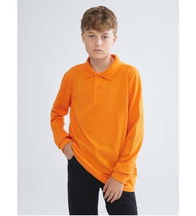 LCW Kids Turuncu Polo Yaka Erkek Çocuk Tişört