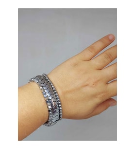 Hematit Tasarım Unisex Bileklik (3lü Set) (51570)