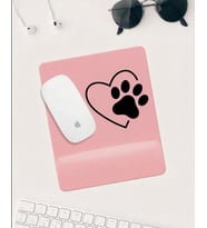 Pembe Kalp & Pati Desenli Bilek Destekli Mousepad – Ergonomik Kaymaz Mouse Pad