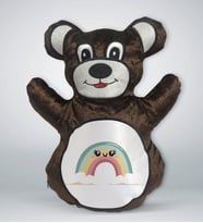 BK Gift Gökkuşağı Tasarımlı Kahverengi Ayıcık Yastık-2