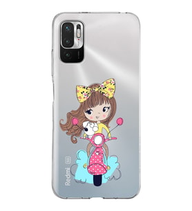 Xiaomi Redmi Note 10 5G Uyumlu Kapak Vespagirl Tasarımlı Şeffaf Silikon Kılıf