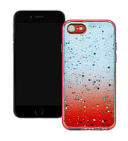 Apple iPhone 7 / iPhone 8 Simli Şeffaf Sert Slikon Kılıf (Kırmızı)