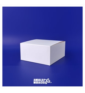 Kurabiye Kutusu ( 25 Adet ) Çok Amaçlı Kutu Büyük Boy Beyaz ( 17,5x15x8 Cm )