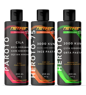 Netfer 3'lü İnce Orta Pasta Cila Set - 3x250 mL