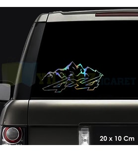4x4 Toyota Ford Jeep Mitsubishi Off Road 4x4 Hologram Oto Sticker Etiket Yapıştırma 20 x 10 Cm